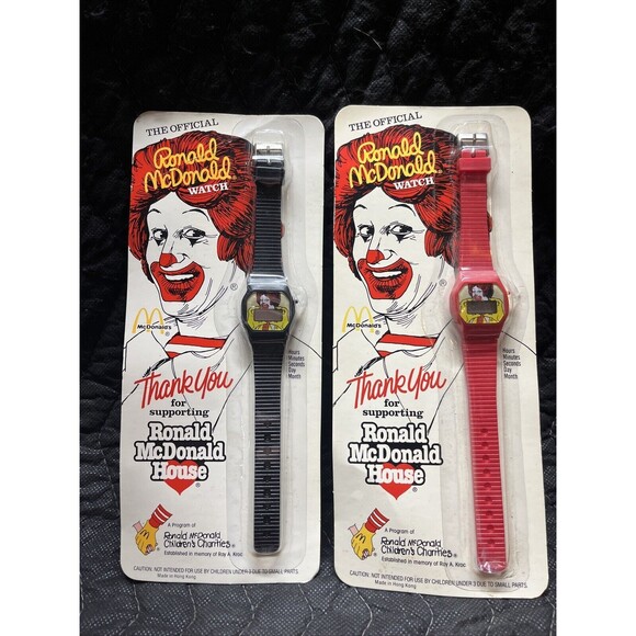 Vintage 1984 Ronald McDonald House Digital Red Watch Coca Cola Charity lot of 2 - Picture 1 of 2